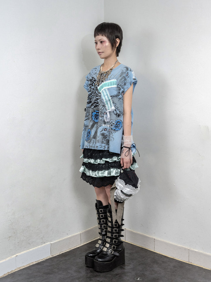 Bonnet Skull Lace-up Dress