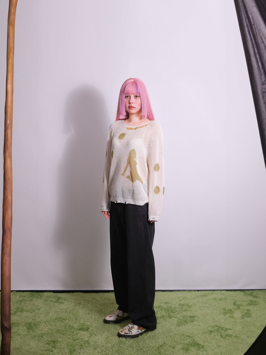 FIZZ Distressed Beaded Knit