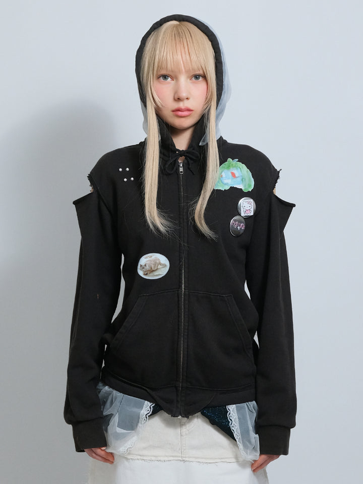 LOLO Cut Off Zip-up Jacket