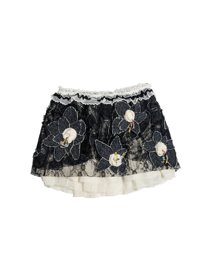 Floral Corsage Mini Skirt (27")