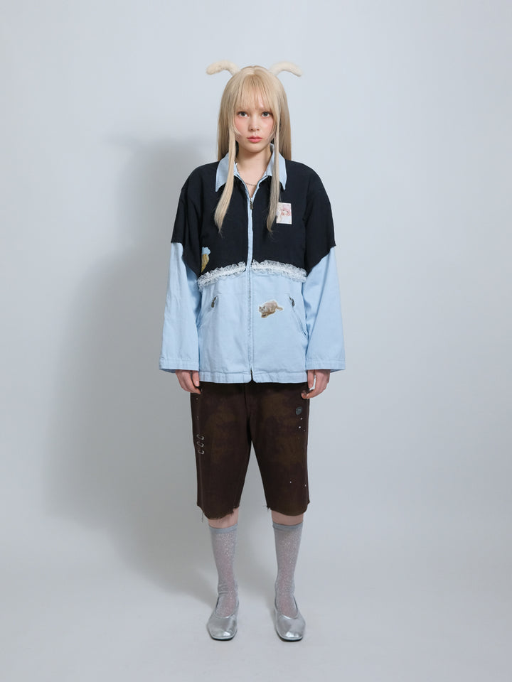 KWI Lace Trim Work Jacket