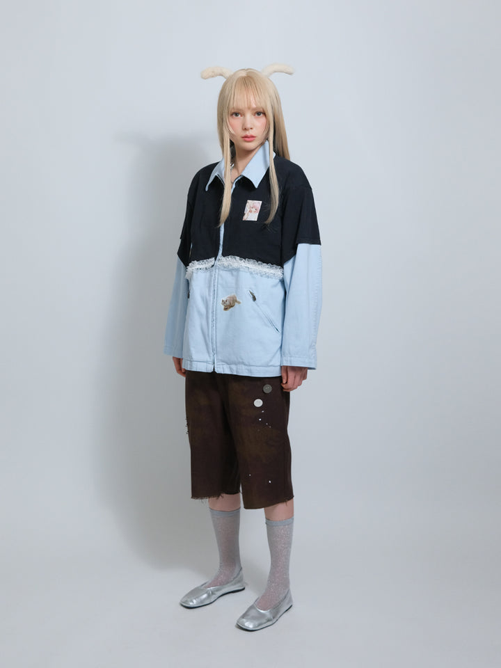 KWI Lace Trim Work Jacket