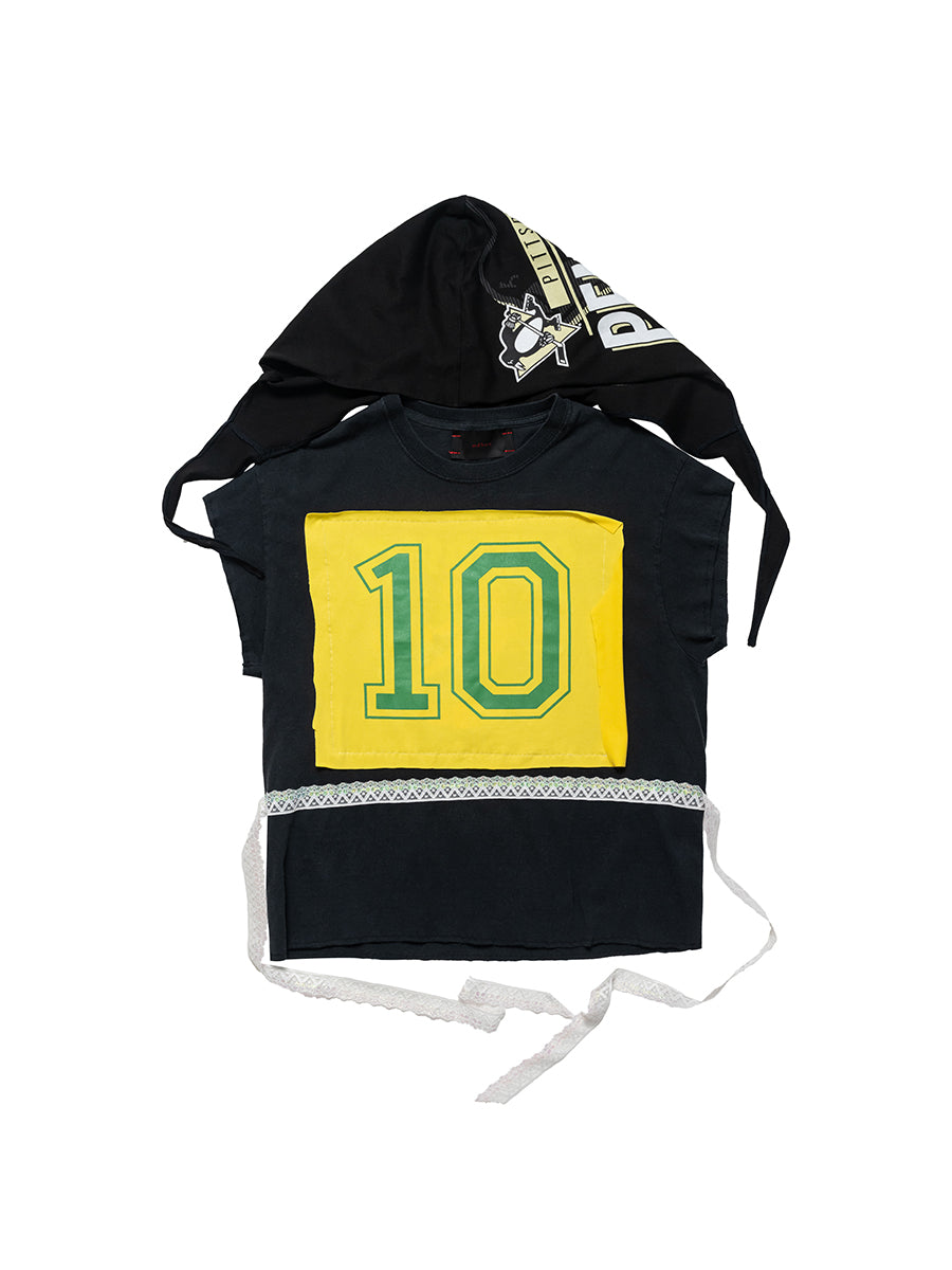 Lace Tie Hooded Top
