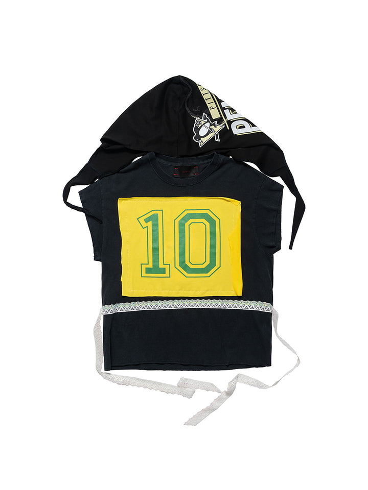 Lace Tie Hooded Top