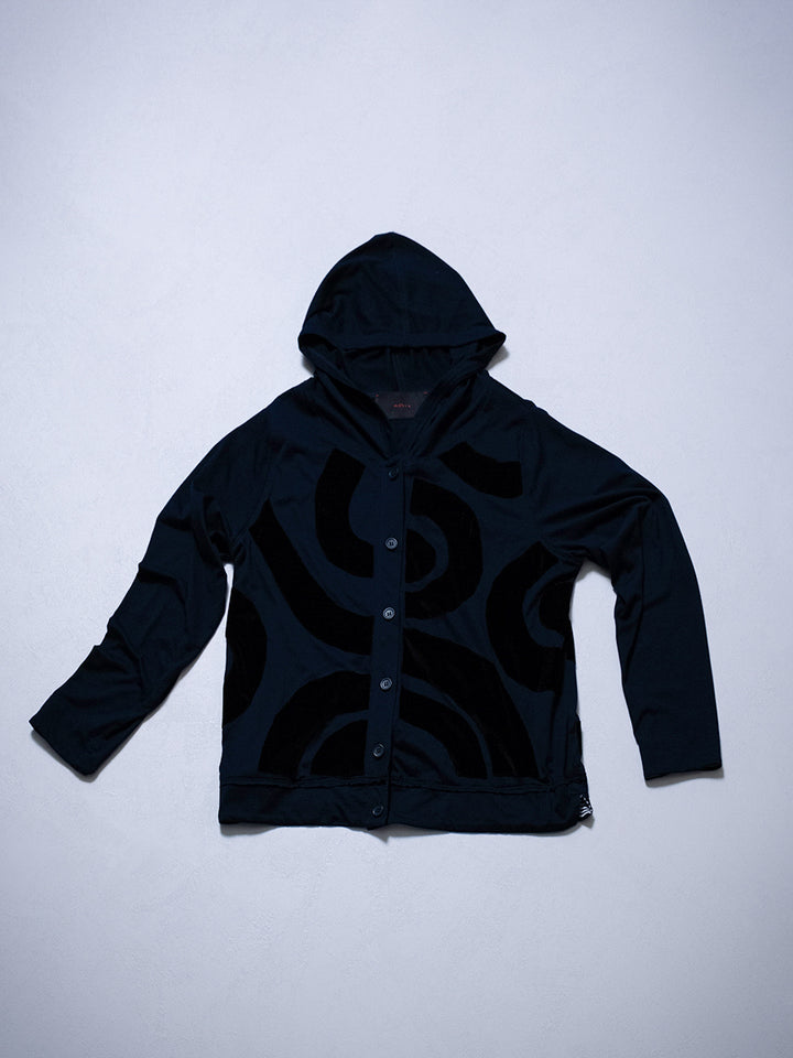 YUM Patch-work Hooded Cardigan