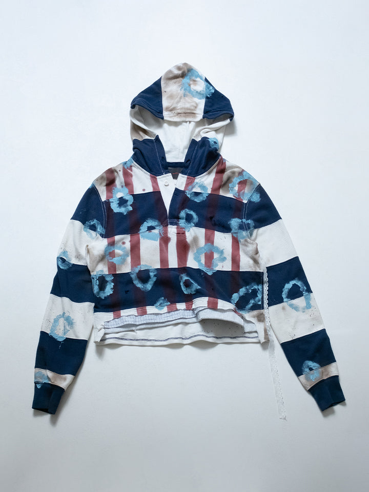 MUU Half-Placket Cropped Hoodie