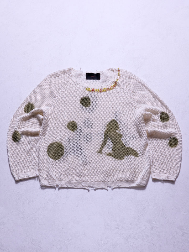 FIZZ Distressed Beaded Knit