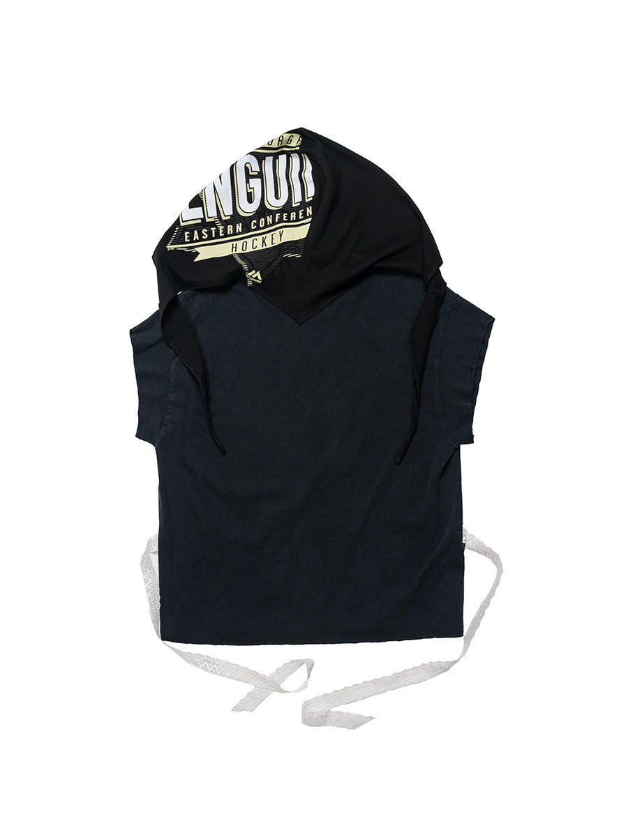 Lace Tie Hooded Top