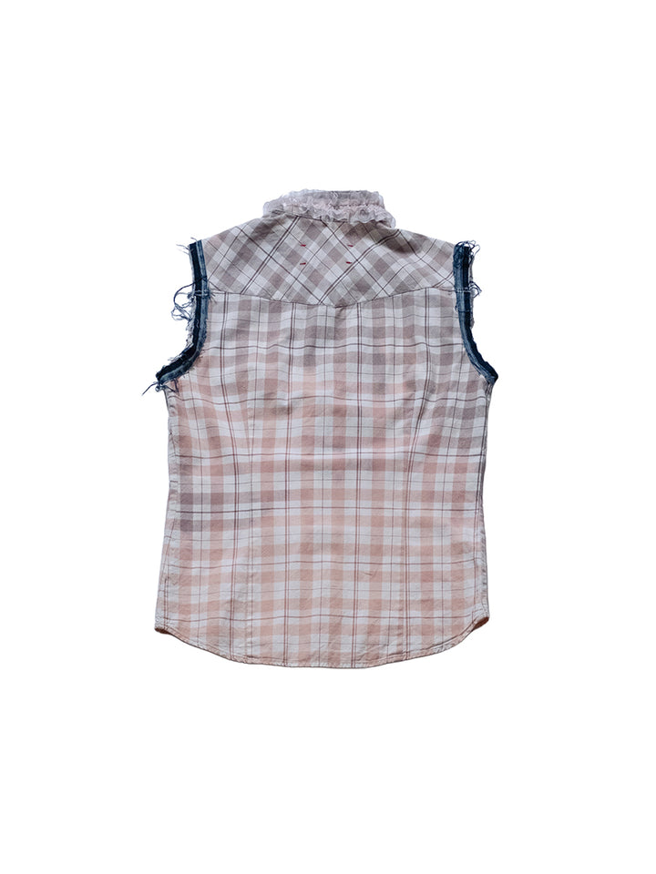 Sleeveless Check Shirt
