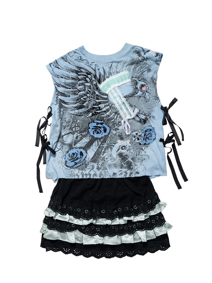 Bonnet Skull Lace-up Dress
