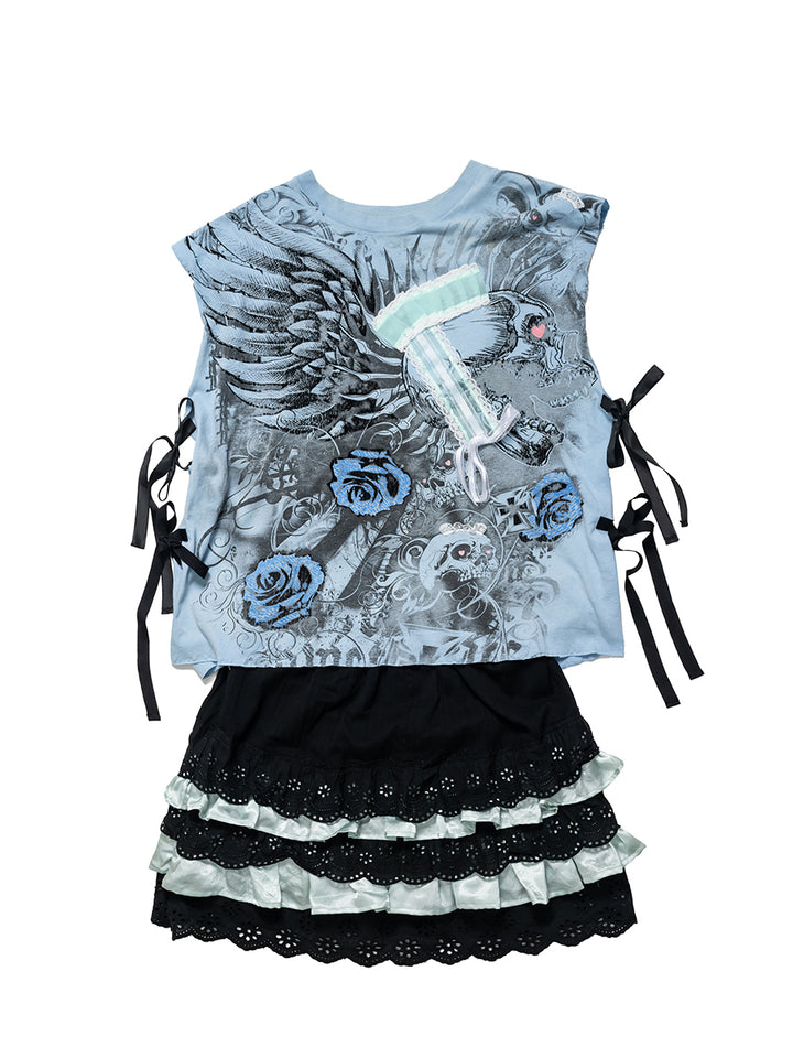 Bonnet Skull Lace-up Dress