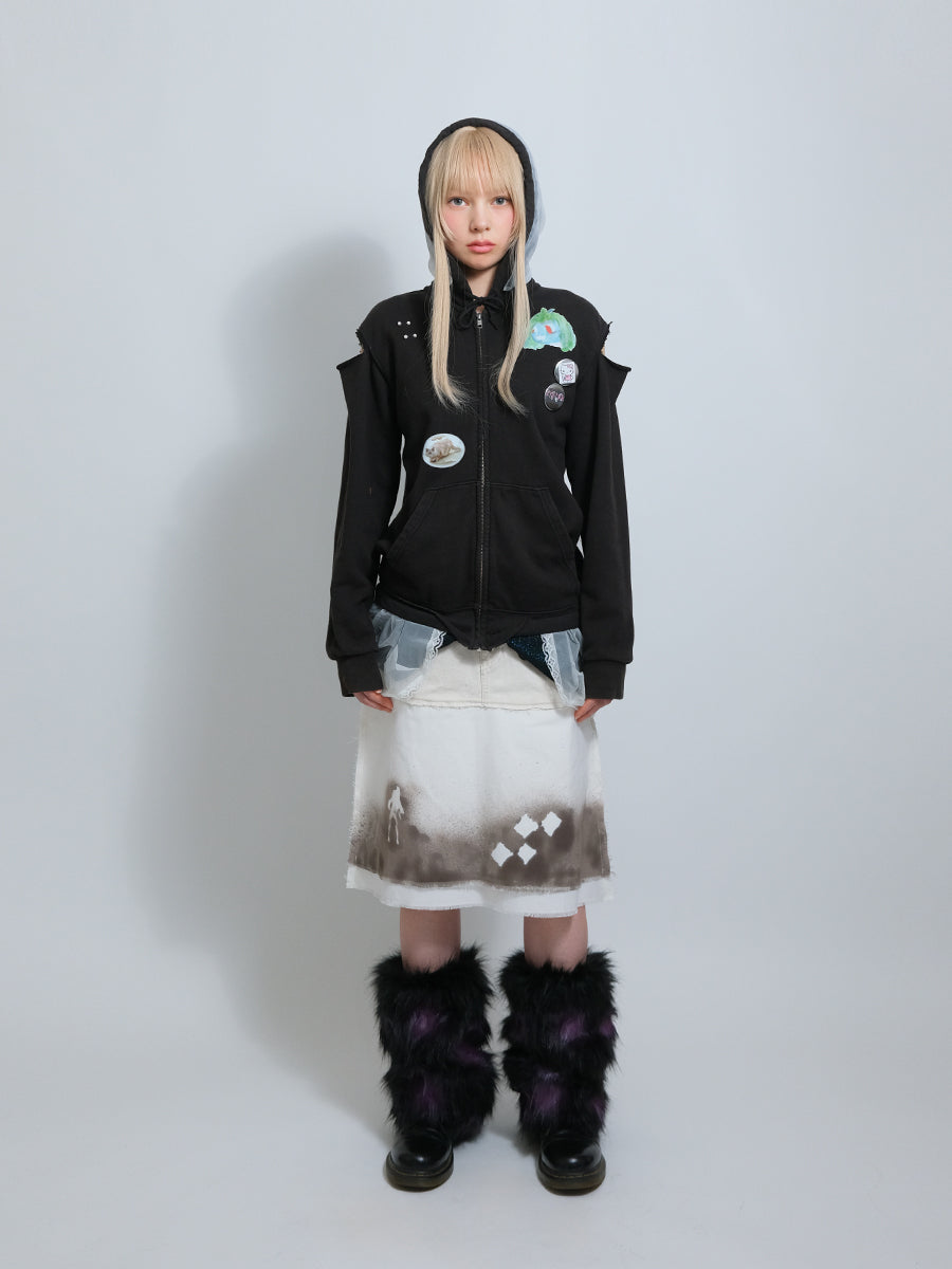 LOLO Cut Off Zip-up Jacket