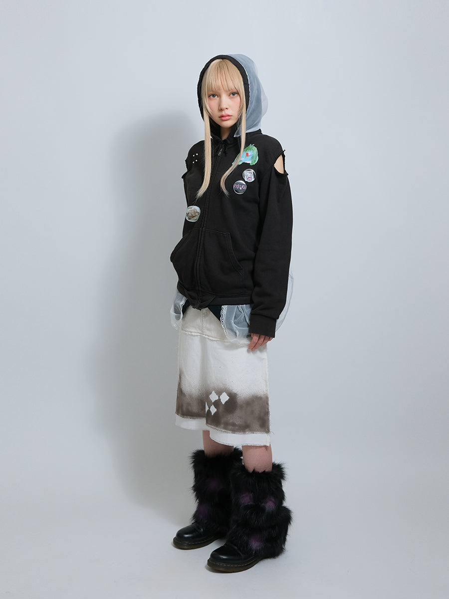 LOLO Cut Off Zip-up Jacket