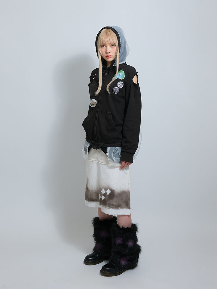 LOLO Cut Off Zip-up Jacket